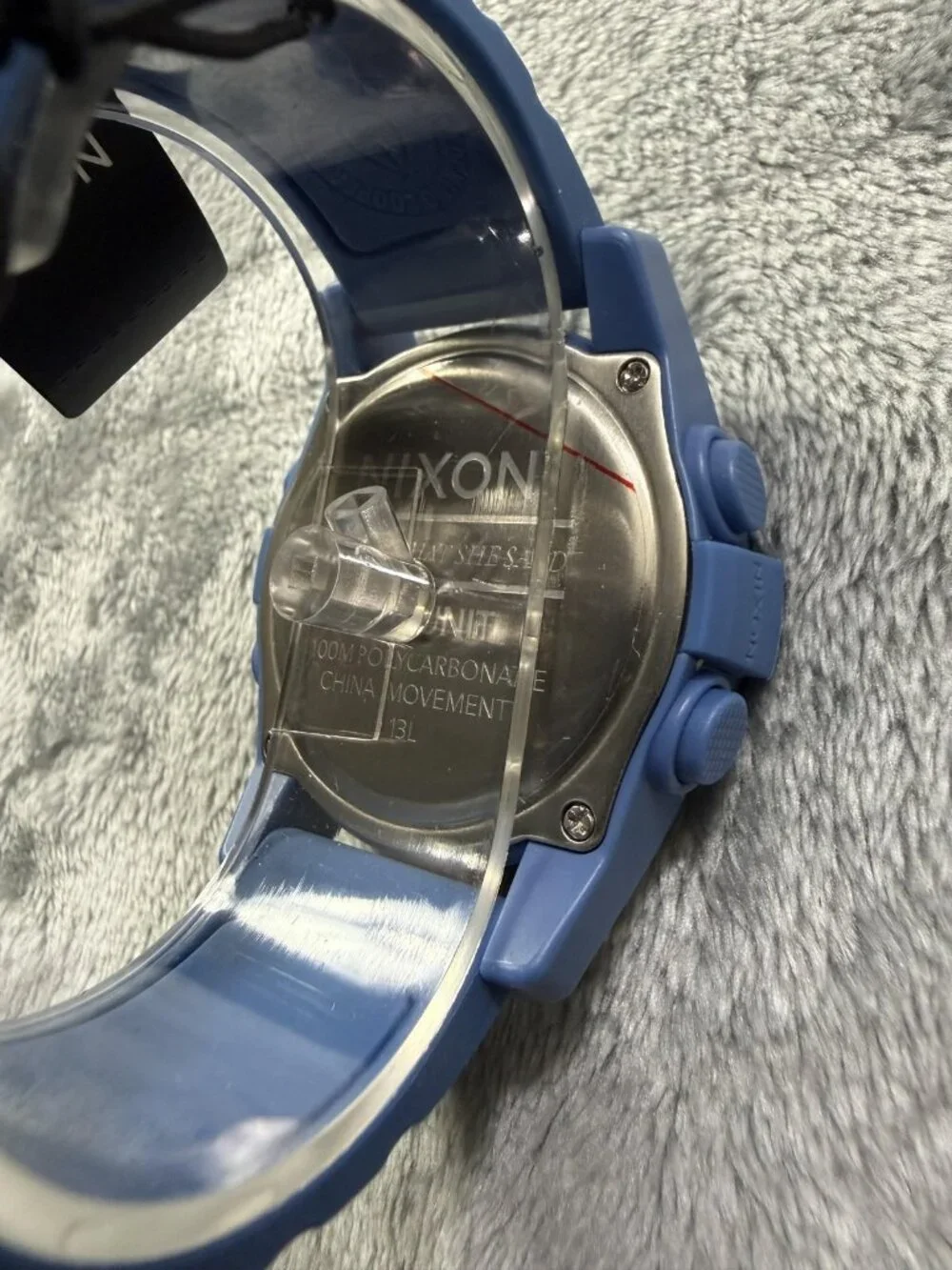 New Nixon The Unit Men's Watch Digital Dial Marina Blue Rubber Quartz A197 1405
